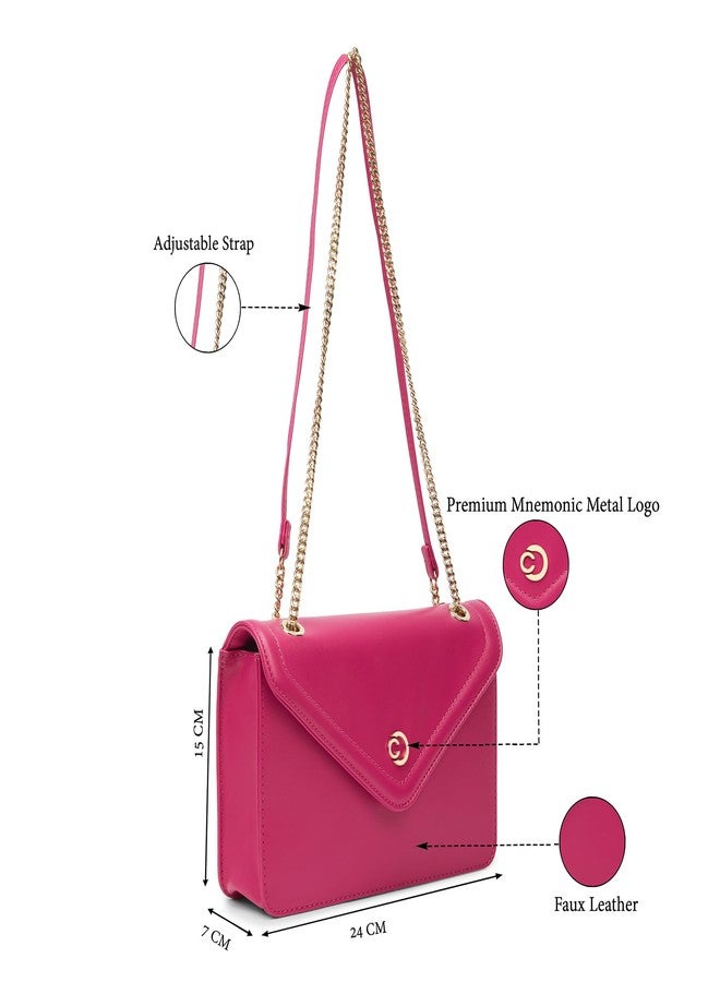 كابريس حقيبة كتف متوسطة الحجم من كابريس روري للنساء، مزودة بحزام قابل للتعديل وإغلاق مغناطيسي لراحة الارتداء | حقيبة يد متعددة الاستخدامات للاستخدام اليومي والسفر والمناسبات الخاصة (لون فوشيا وردي) - Image 3